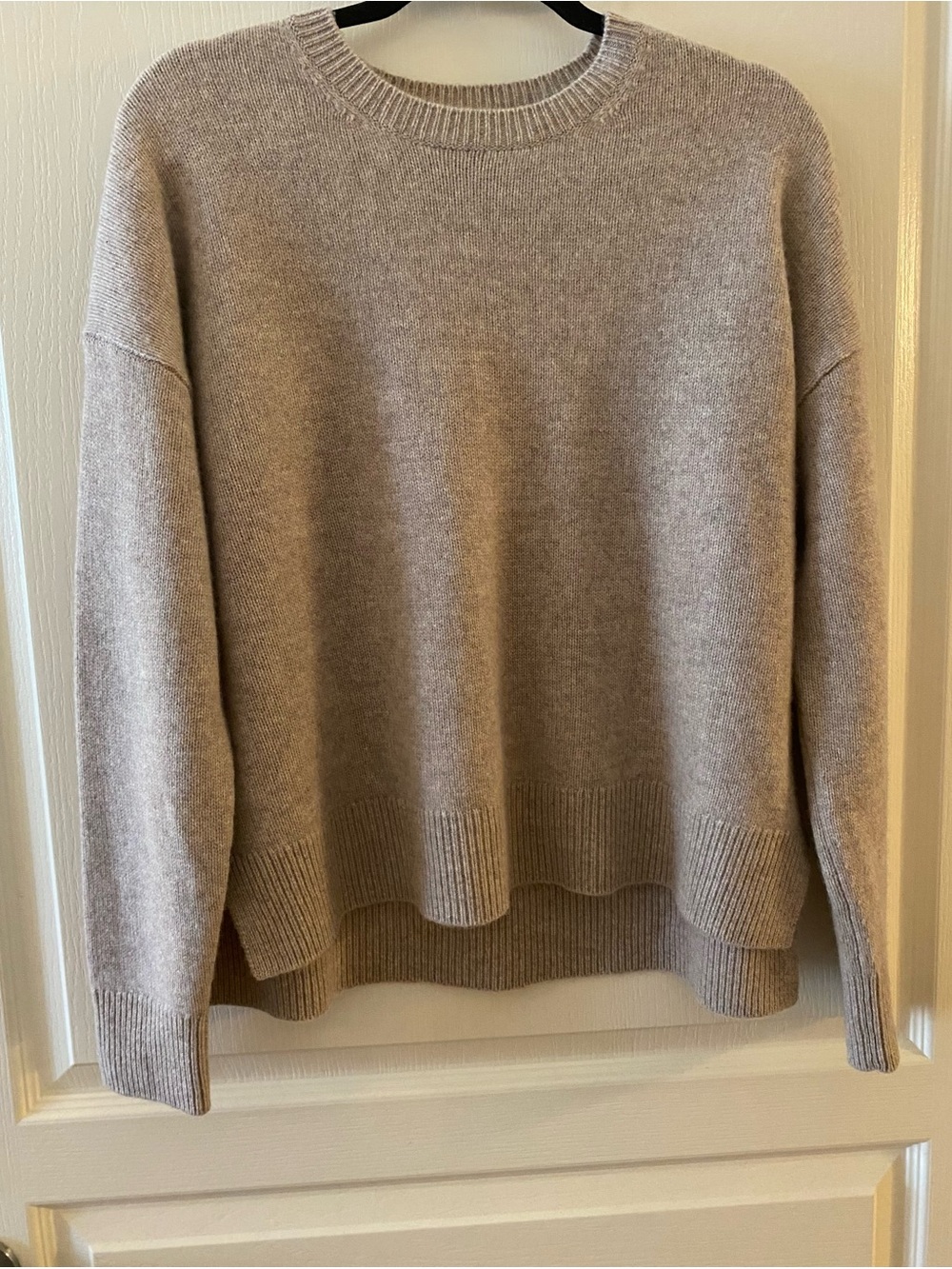 NORDSTROM Wool-Cashmere Blend Crewneck Classic Knit Sweater in Neutral - M